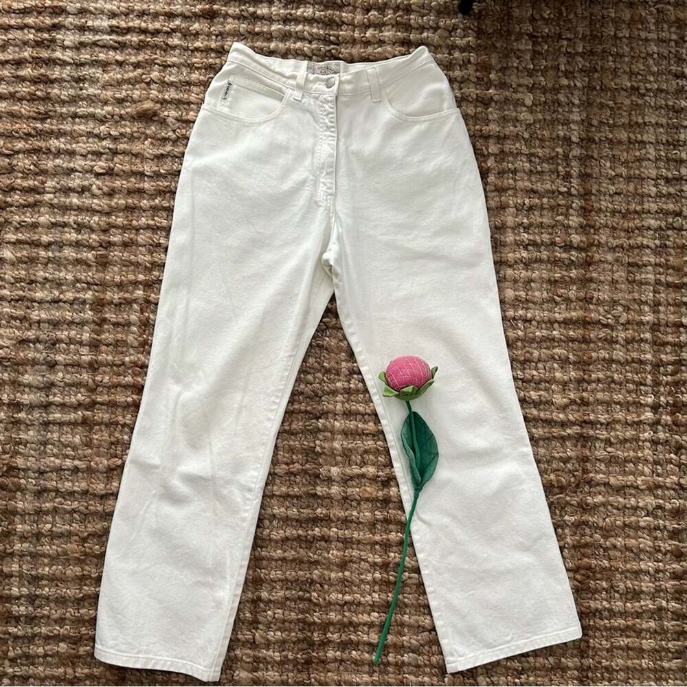 Vintage Armani Jeans Eco Stone White High Rise Straight Leg Jeans Italy 28